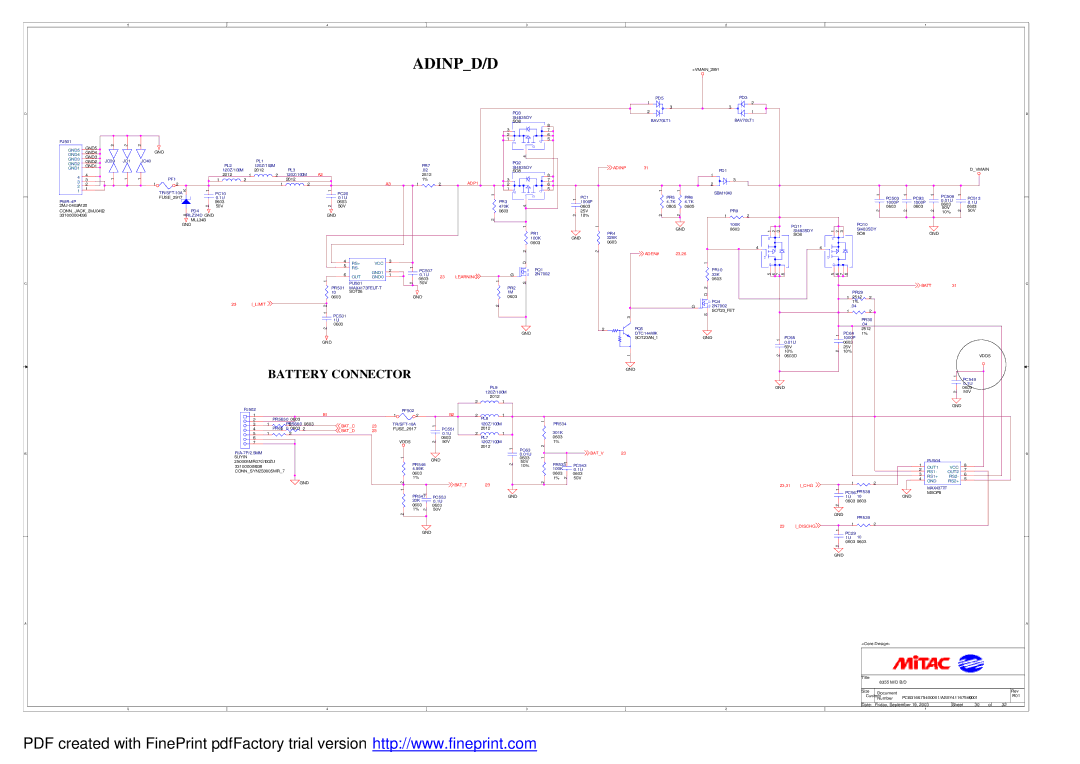 MiTAC 8355 service manual Adinp, ADP1, Batt, Ilimit, Batc, Batd 