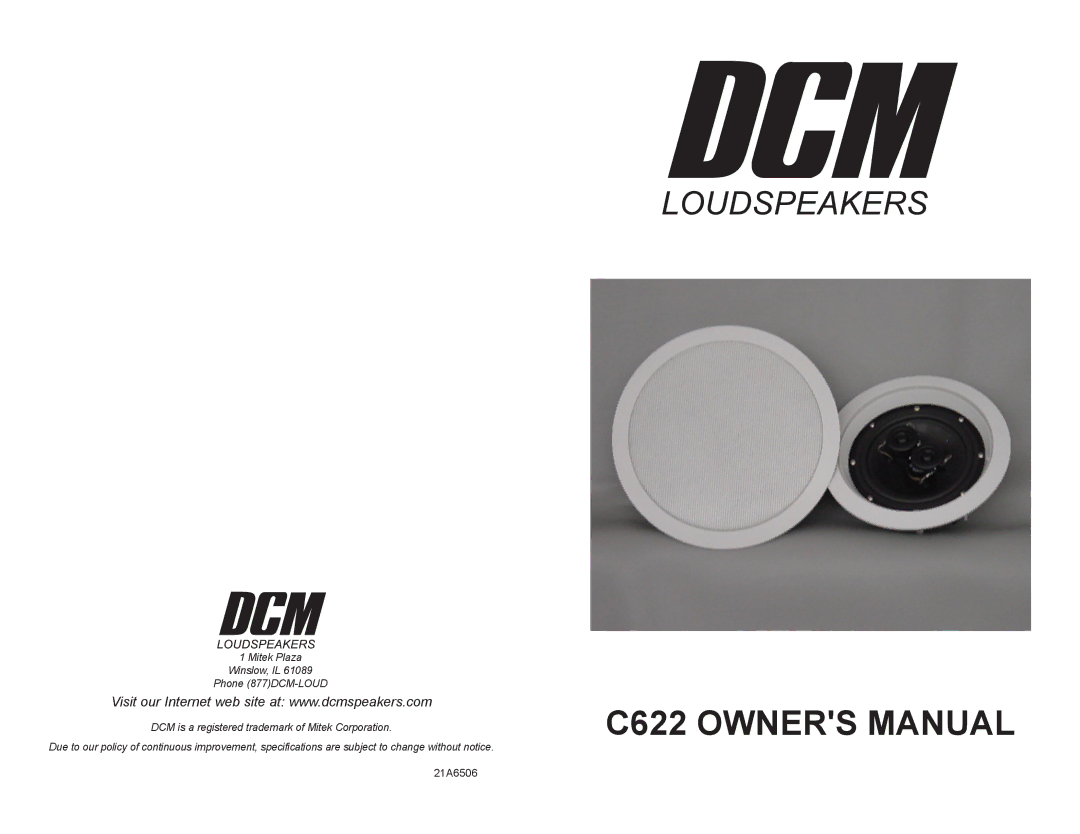 Mitek C622 owner manual 21A6506 