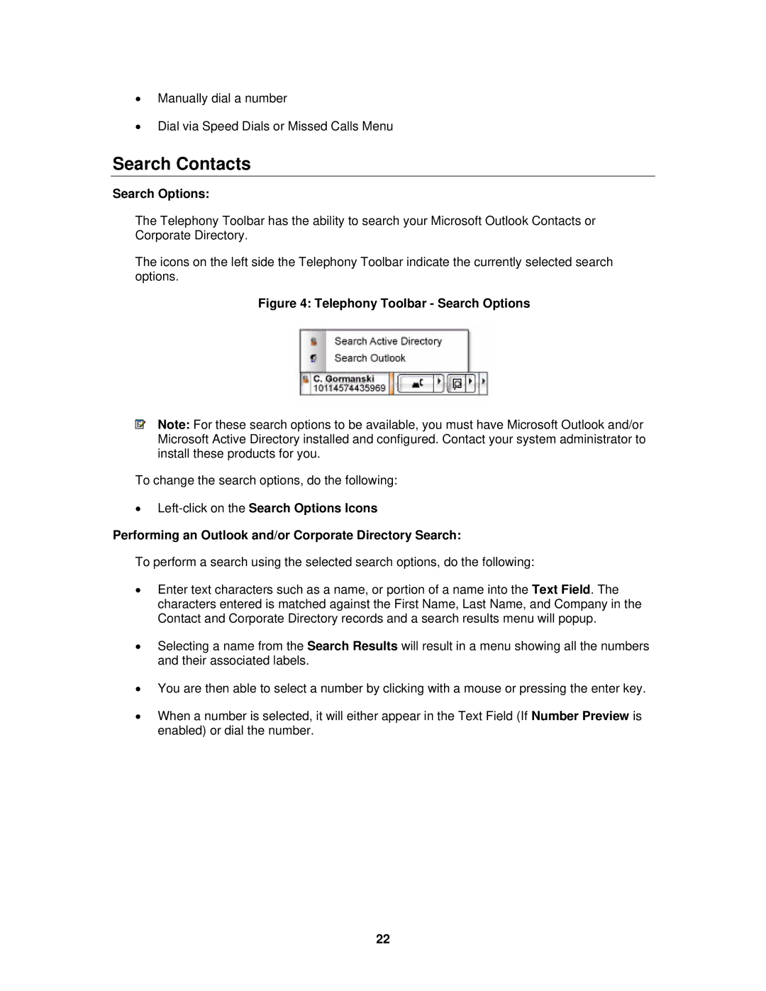 Mitel 3300 ICP manual Search Contacts, Search Options 