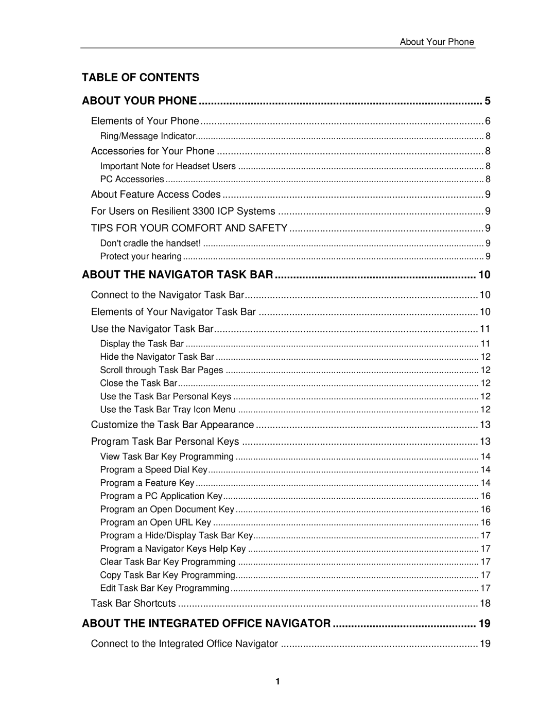 Mitel 3300 ICP manual Table of Contents 