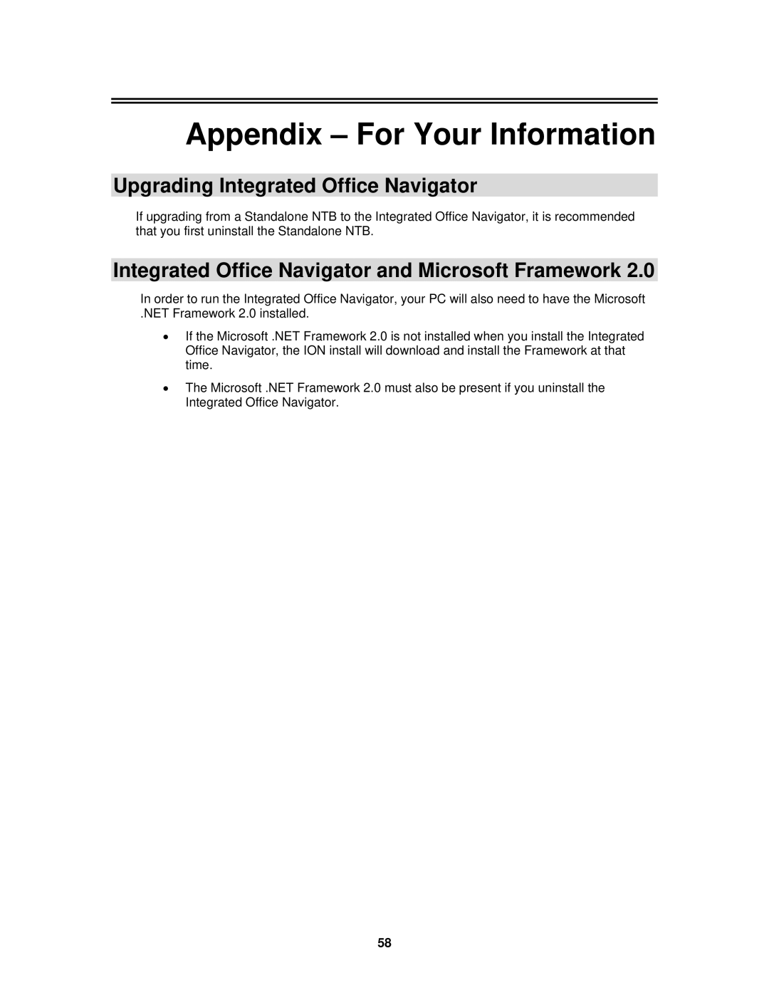 Mitel 3300 ICP manual Appendix For Your Information, Upgrading Integrated Office Navigator 