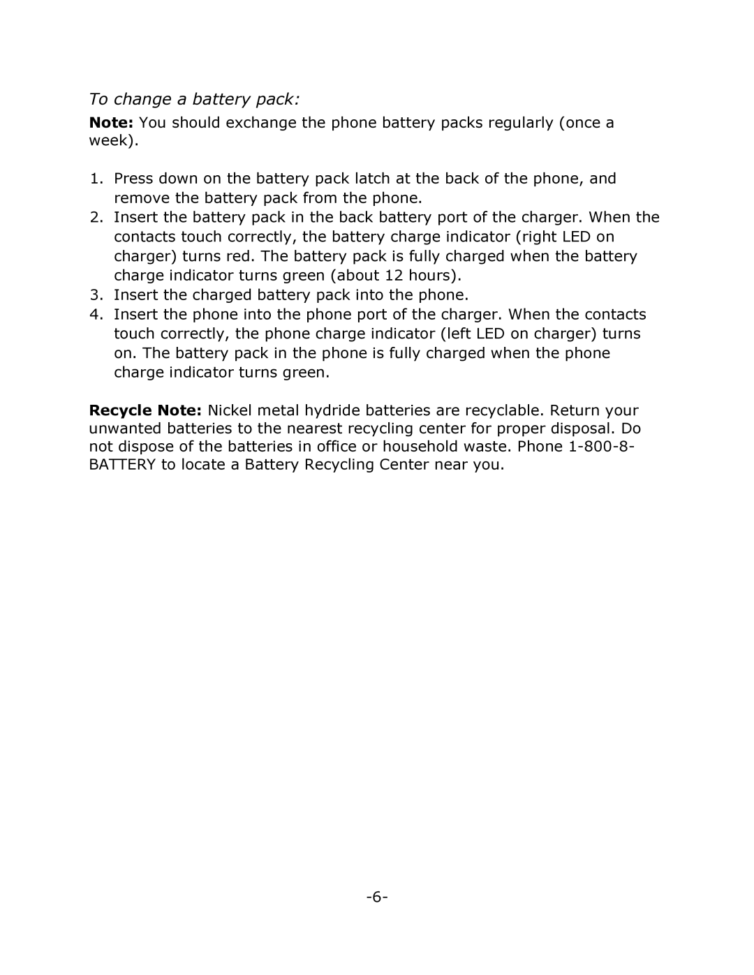 Mitel T7406, 3300 manual To change a battery pack 