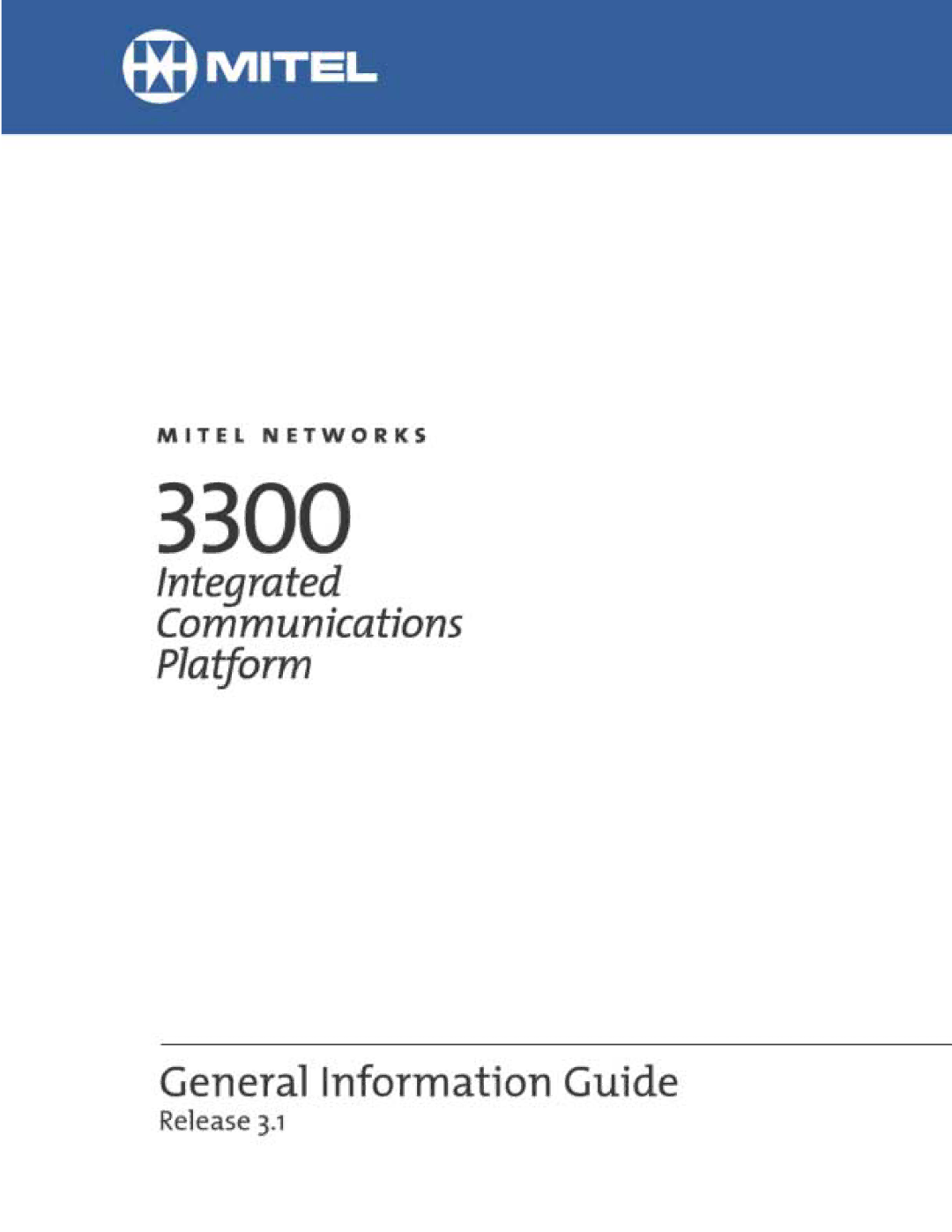 Mitel 3300 manual 