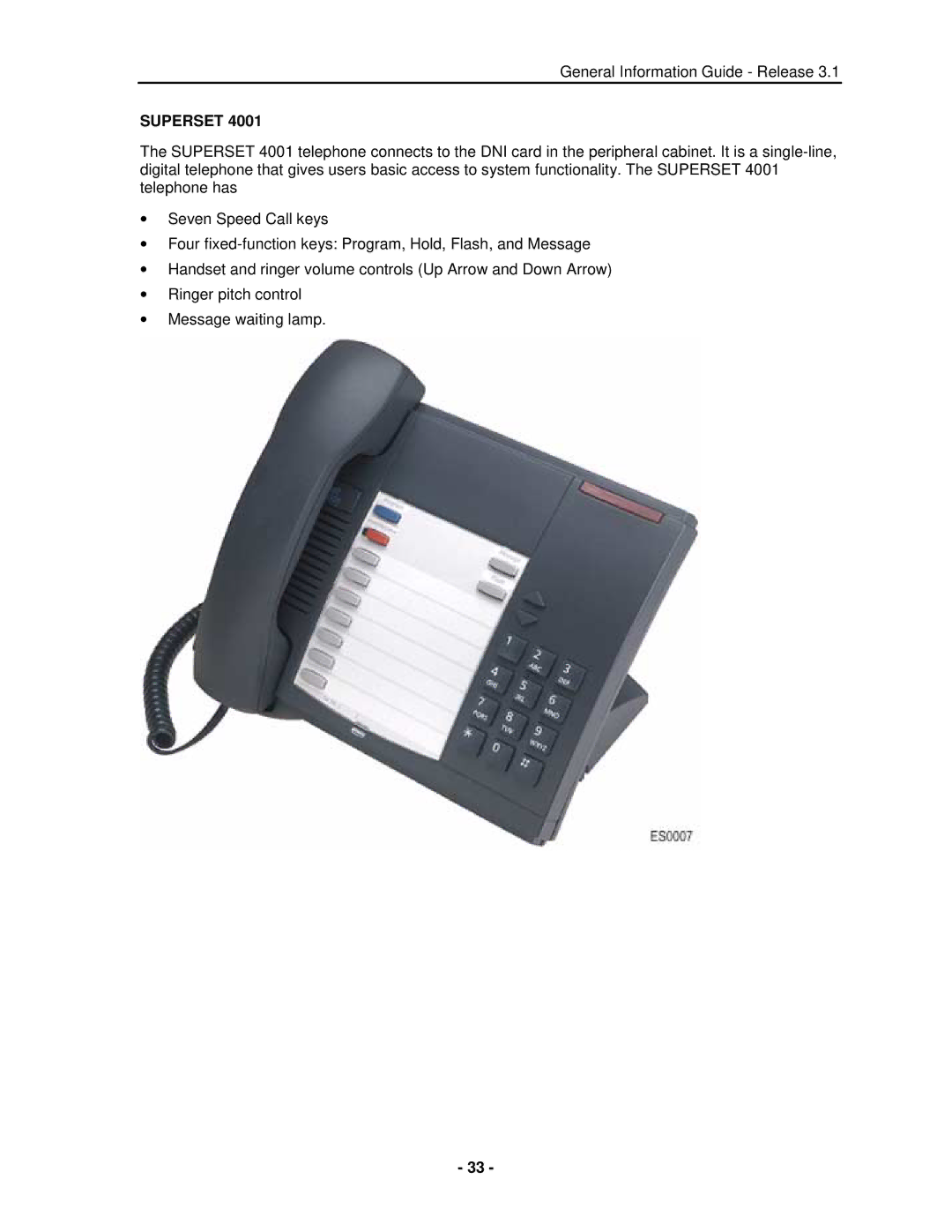 Mitel 3300 manual Superset 