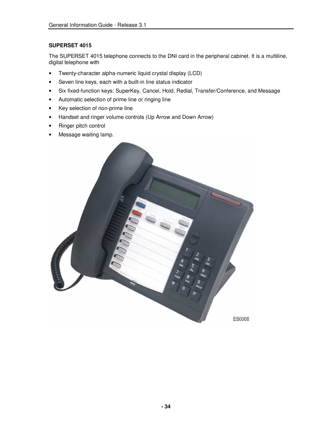 Mitel 3300 manual Superset 