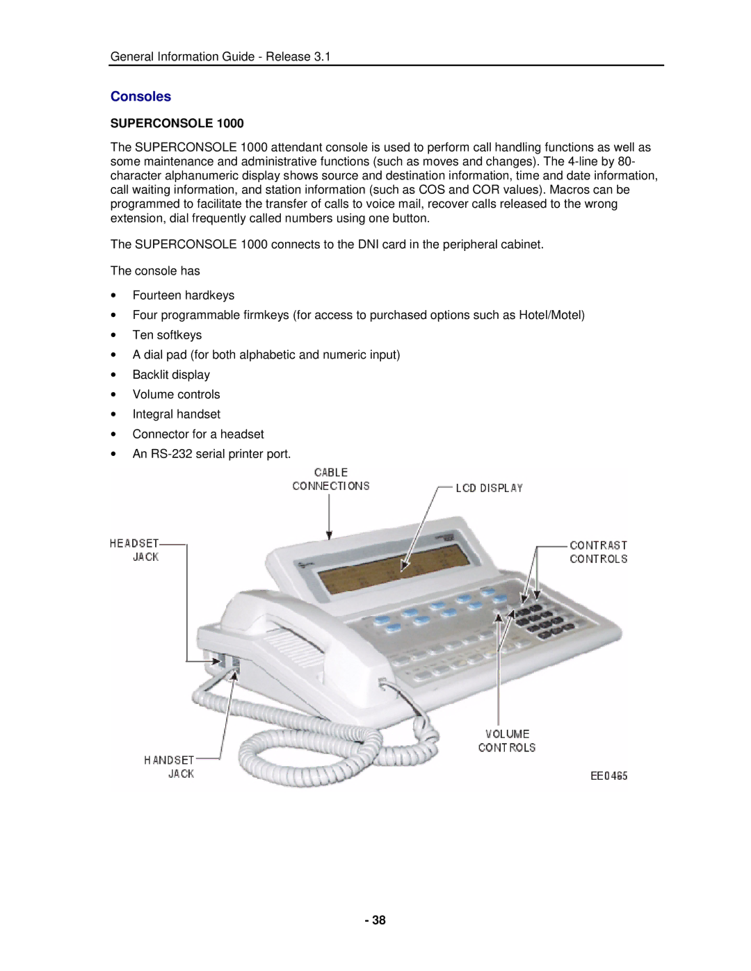 Mitel 3300 manual Consoles, Superconsole 