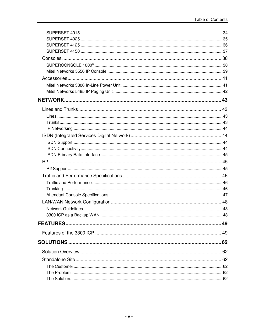 Mitel 3300 manual Features 