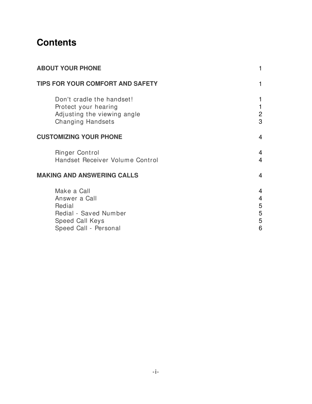 Mitel 4001 manual Contents 