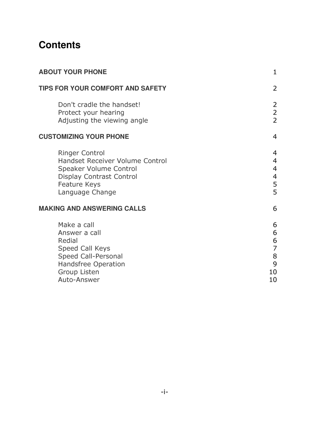 Mitel 4025 manual Contents 