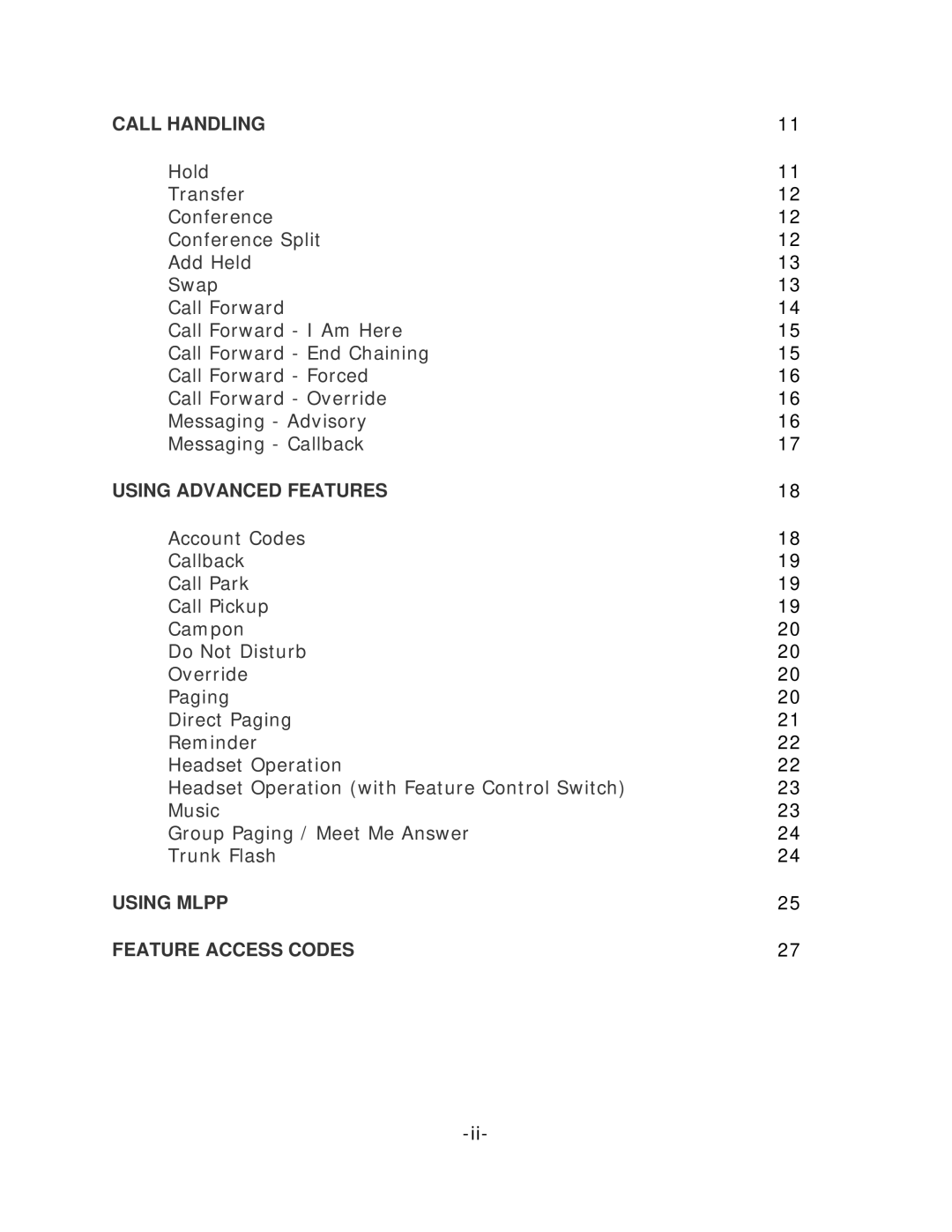 Mitel 4125 manual Using Mlpp Feature Access Codes 