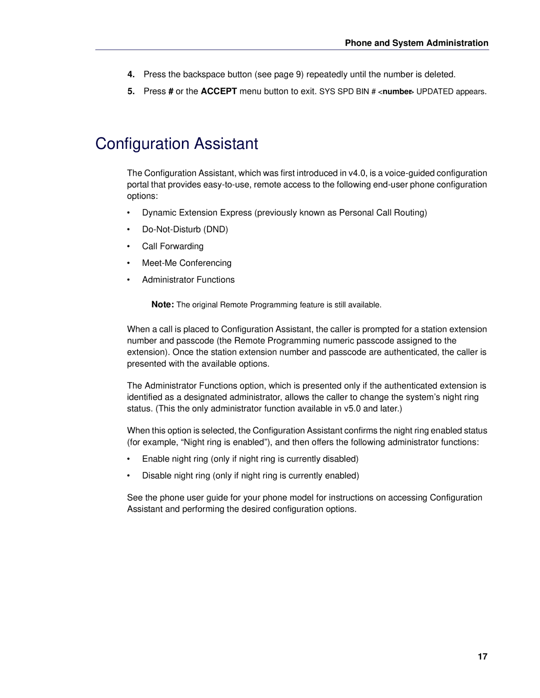 Mitel 5 manual Configuration Assistant 