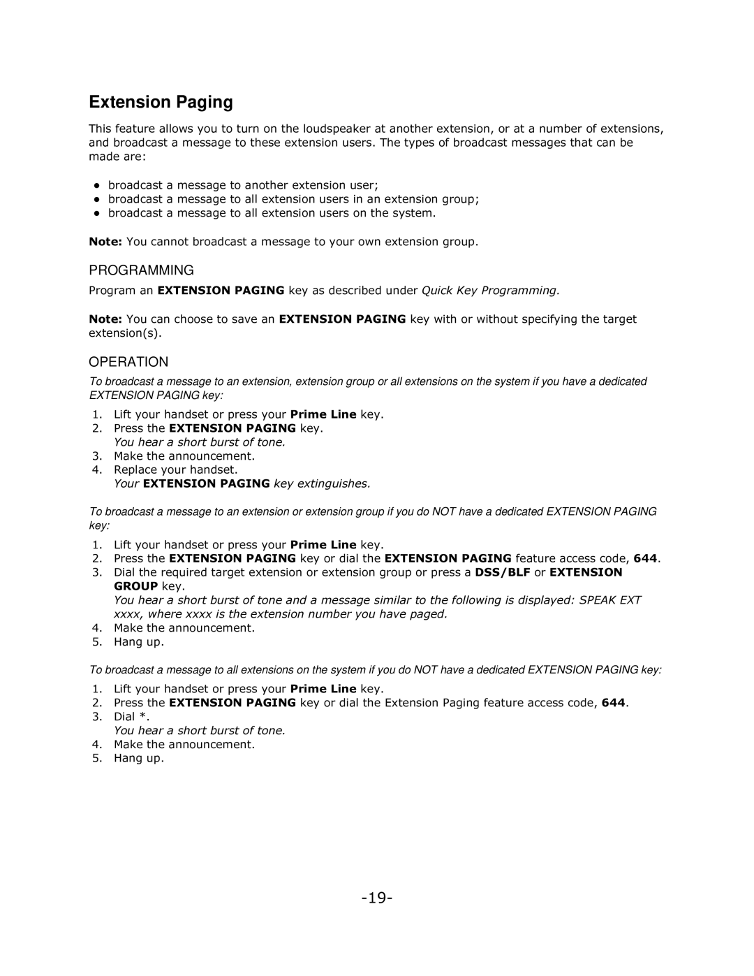 Mitel 5140 manual Extension Paging, Zkhuhlvwkhhwhqvlrqqxpehu\Rxkdyhsdjhg, Rxkhdudvkruwexuvwriwrqh 