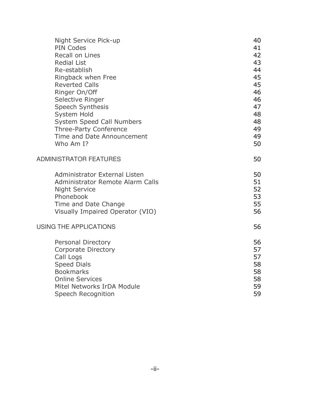 Mitel 5140 manual Administrator Features 