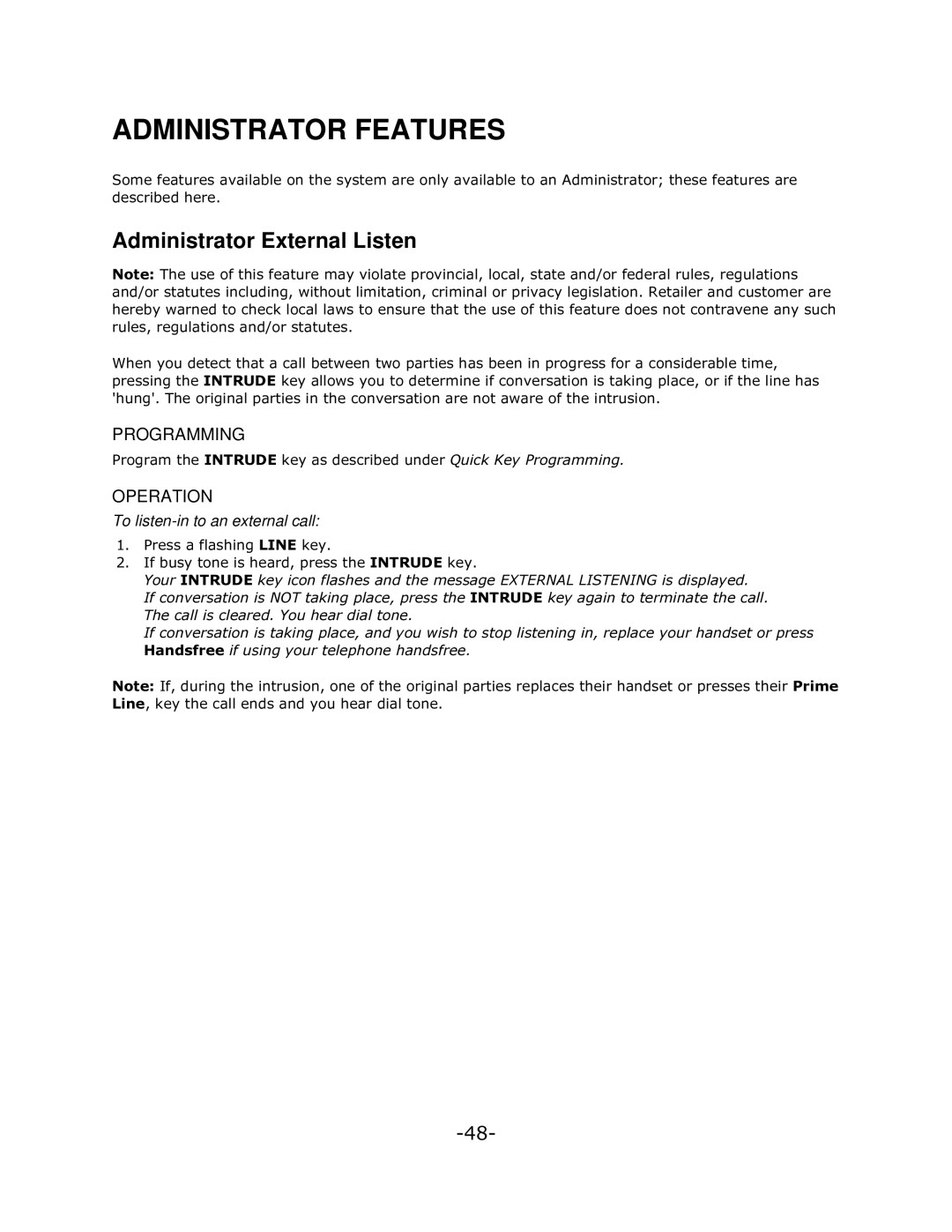 Mitel 5140 manual Administrator External Listen, To listen-in to an external call, 7KHFDOOLVFOHDUHGRXKHDUGLDOWRQH 