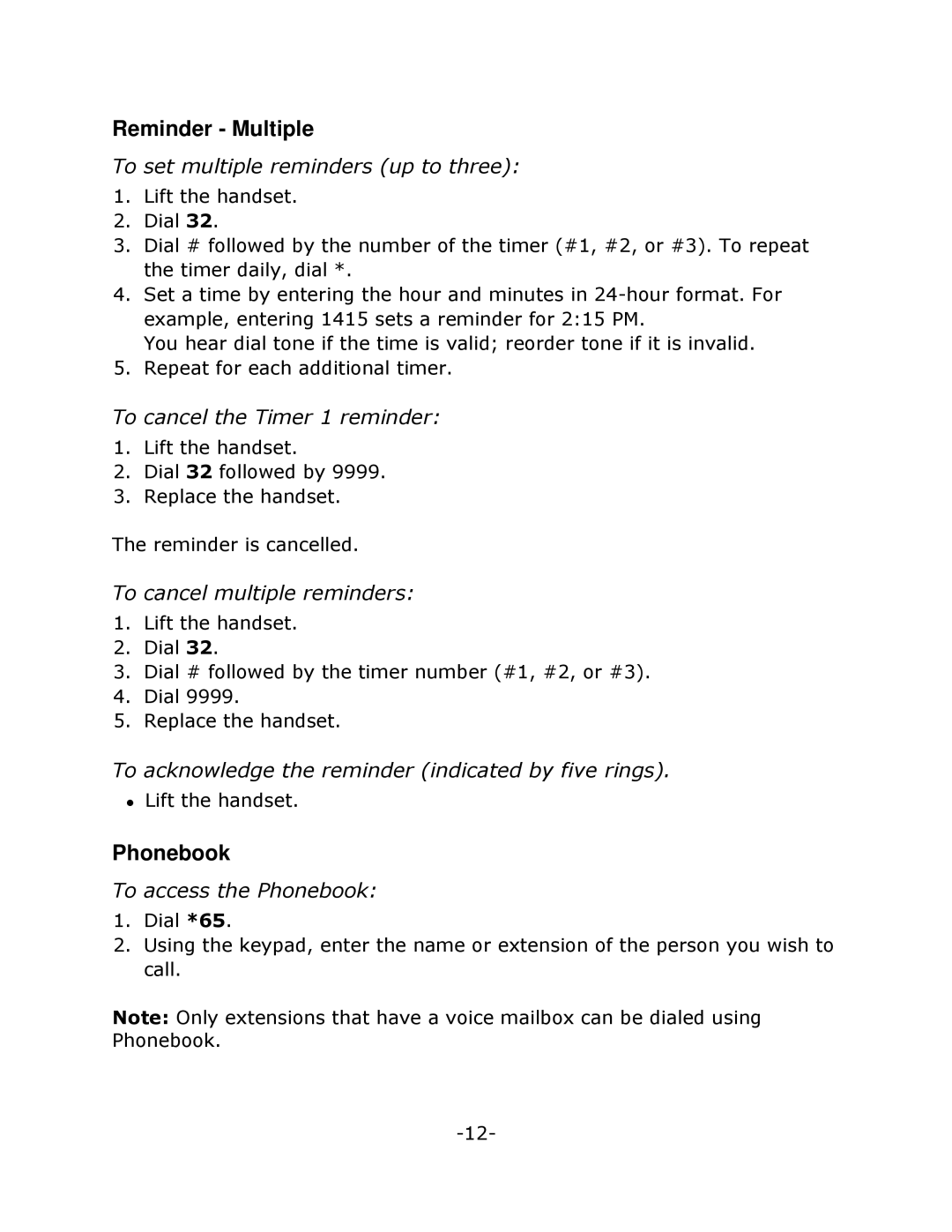 Mitel 5201 manual Reminder Multiple, Phonebook 