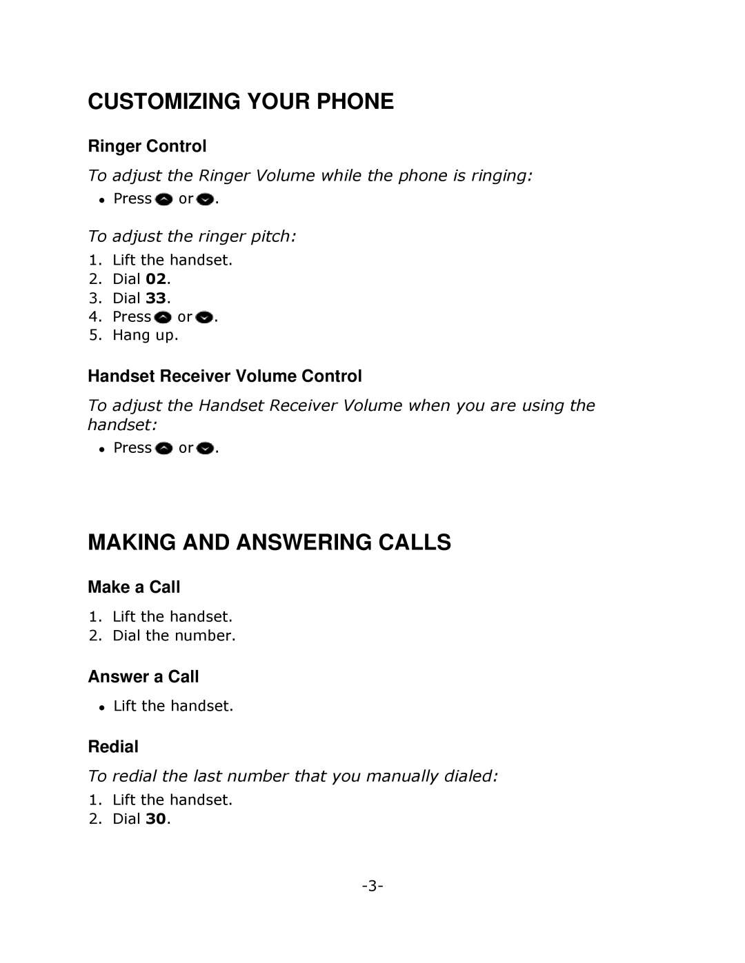 Mitel 5201 manual Customizing Your Phone, Making and Answering Calls 