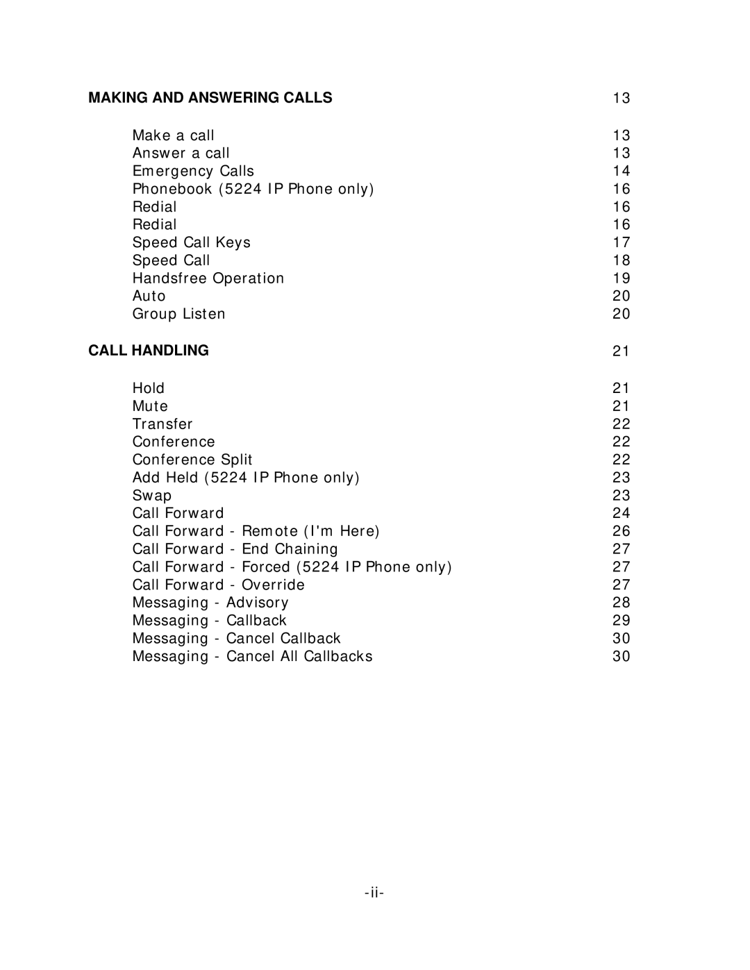 Mitel 5212/5224 manual Making and Answering Calls 