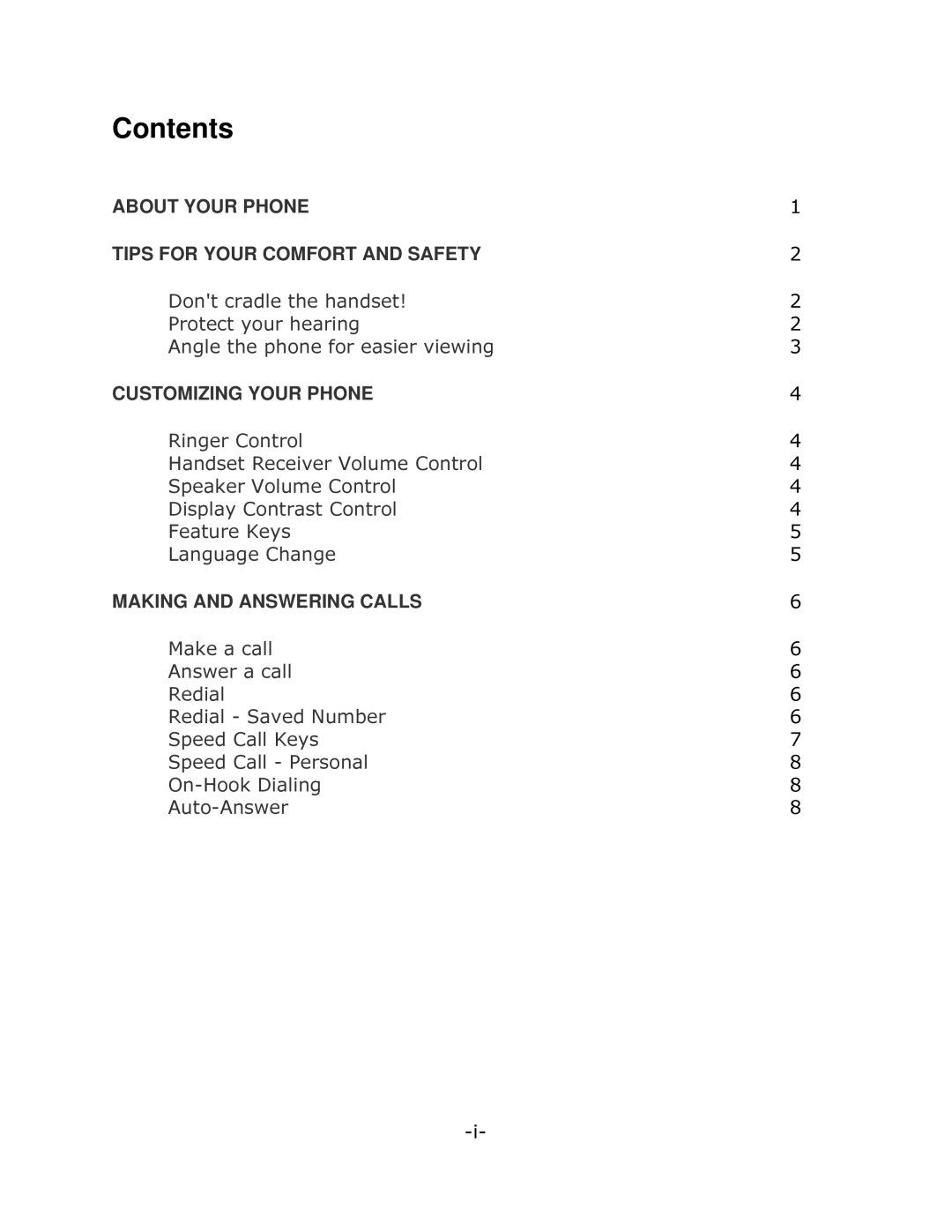 Mitel 5215 manual Contents 