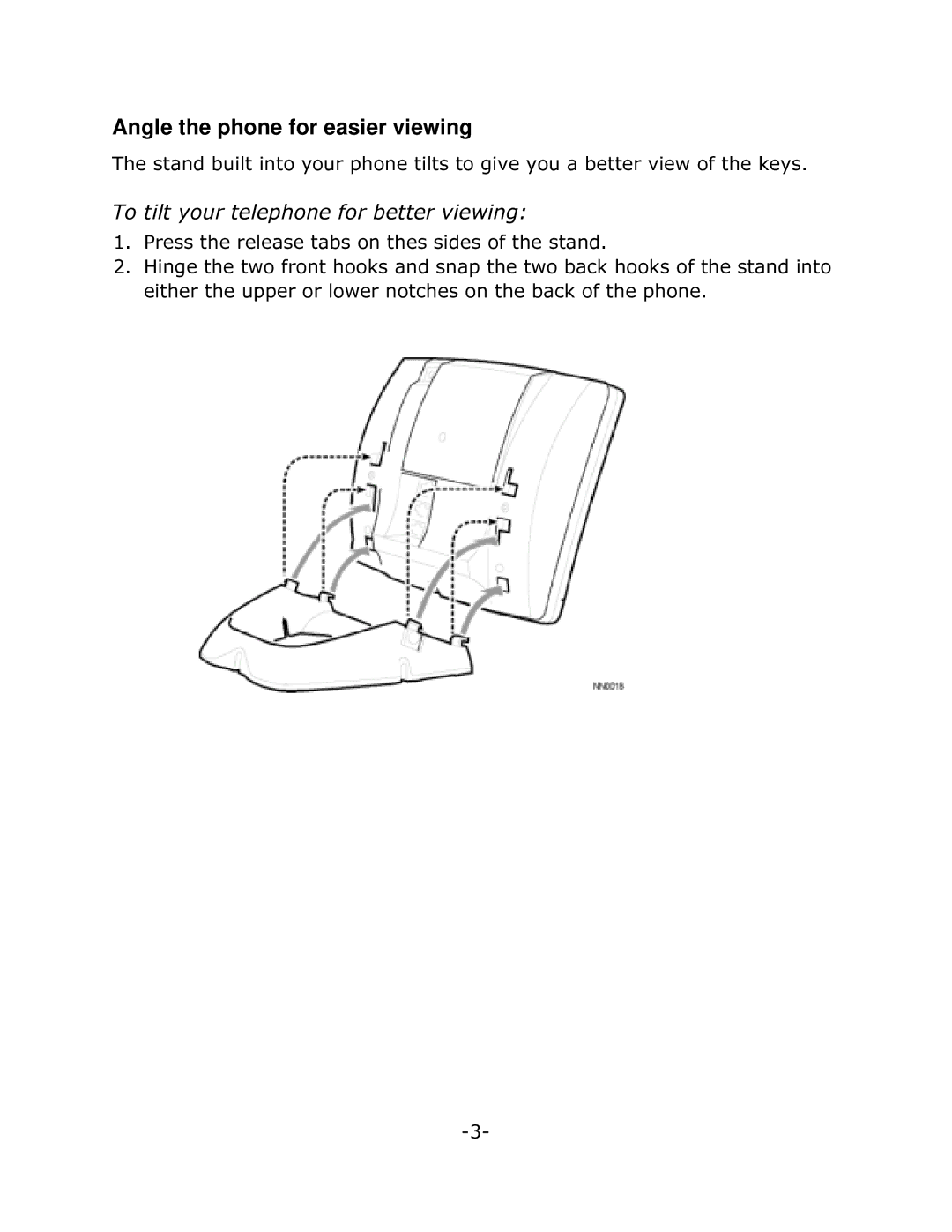 Mitel 5215 manual Angle the phone for easier viewing, 7RWLOW\RXUWHOHSKRQHIRUEHWWHUYLHZLQJ 