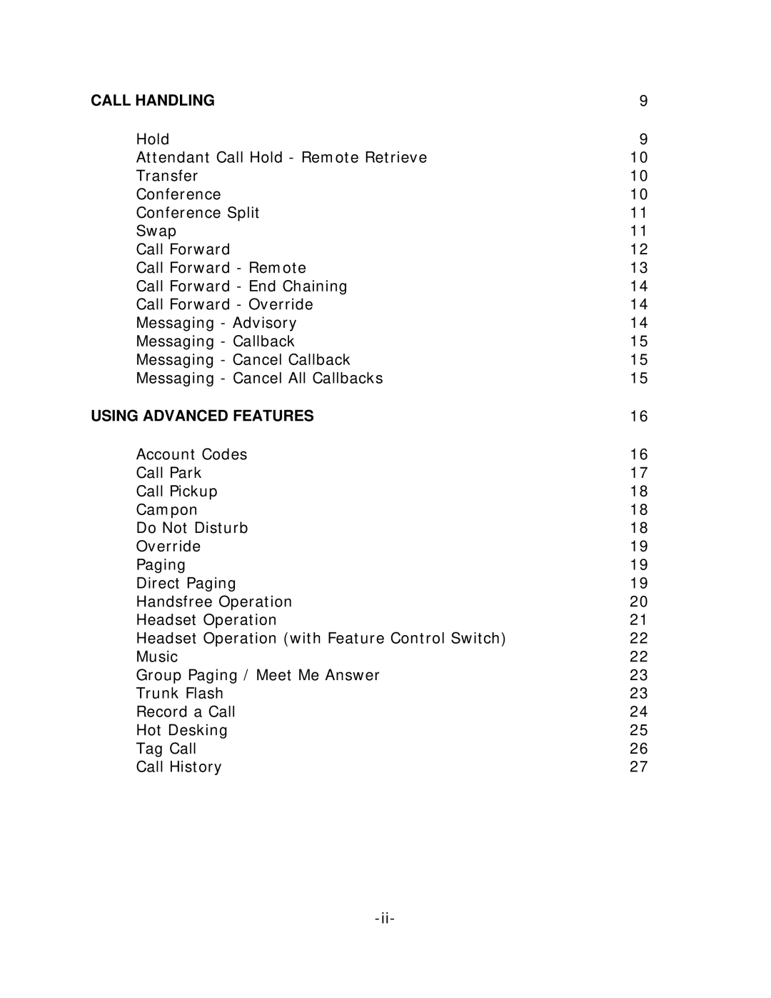 Mitel 5215 manual Call Handling 