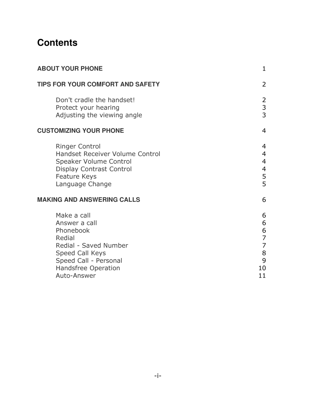 Mitel 5220 manual Contents 