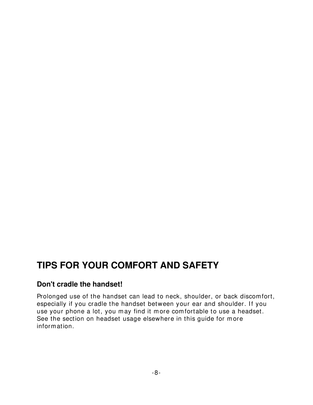 Mitel 5212 IP Phone Tips for Your Comfort and Safety, For Users on Resilient 3300 ICP Systems, Dont cradle the handset 