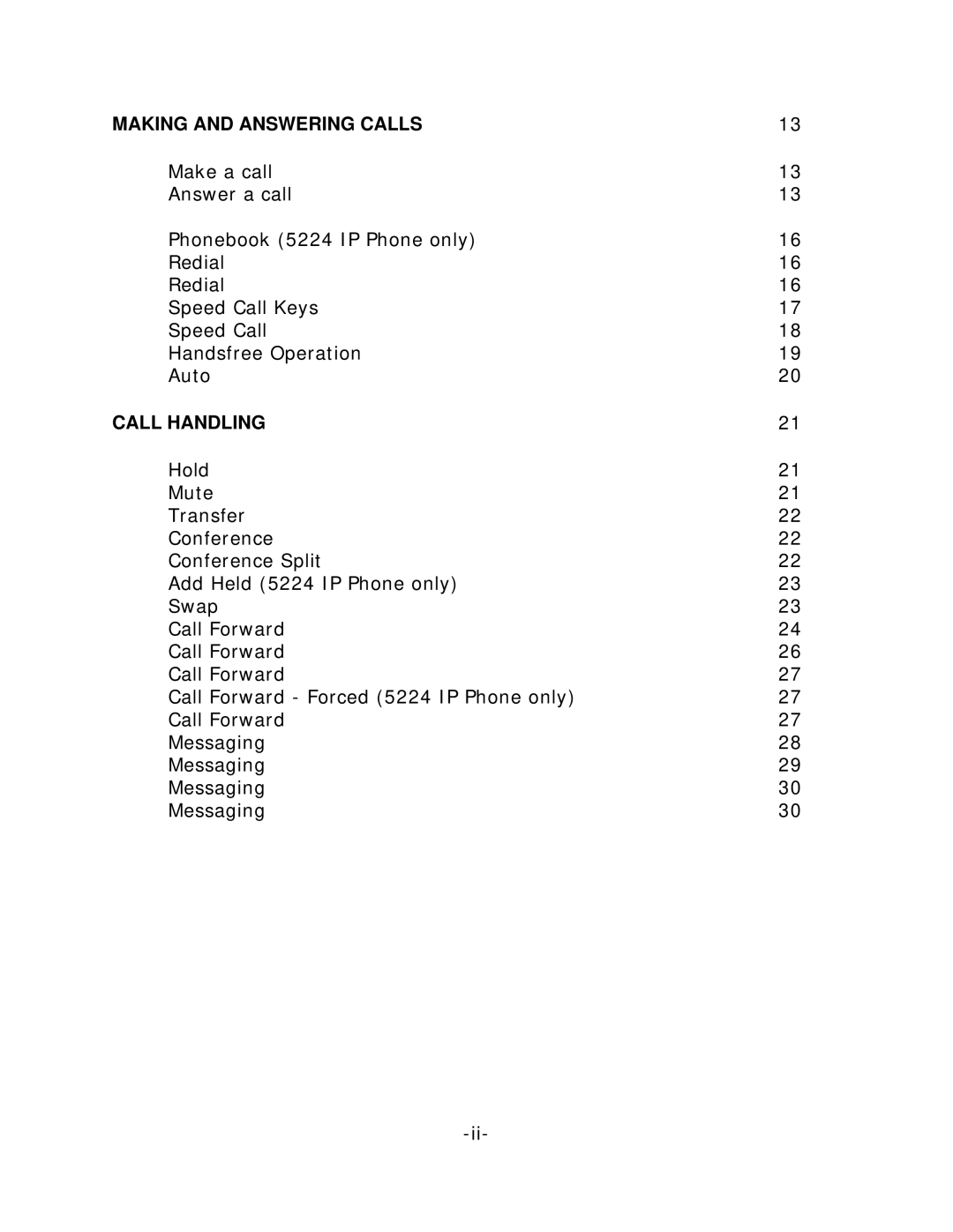 Mitel 5224 IP Phone, 5212 IP Phone manual Making and Answering Calls 