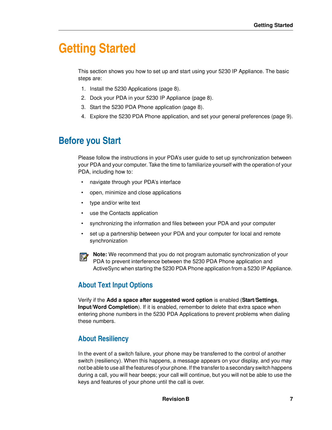 Mitel 5230 manual Before you Start, About Text Input Options, About Resiliency 