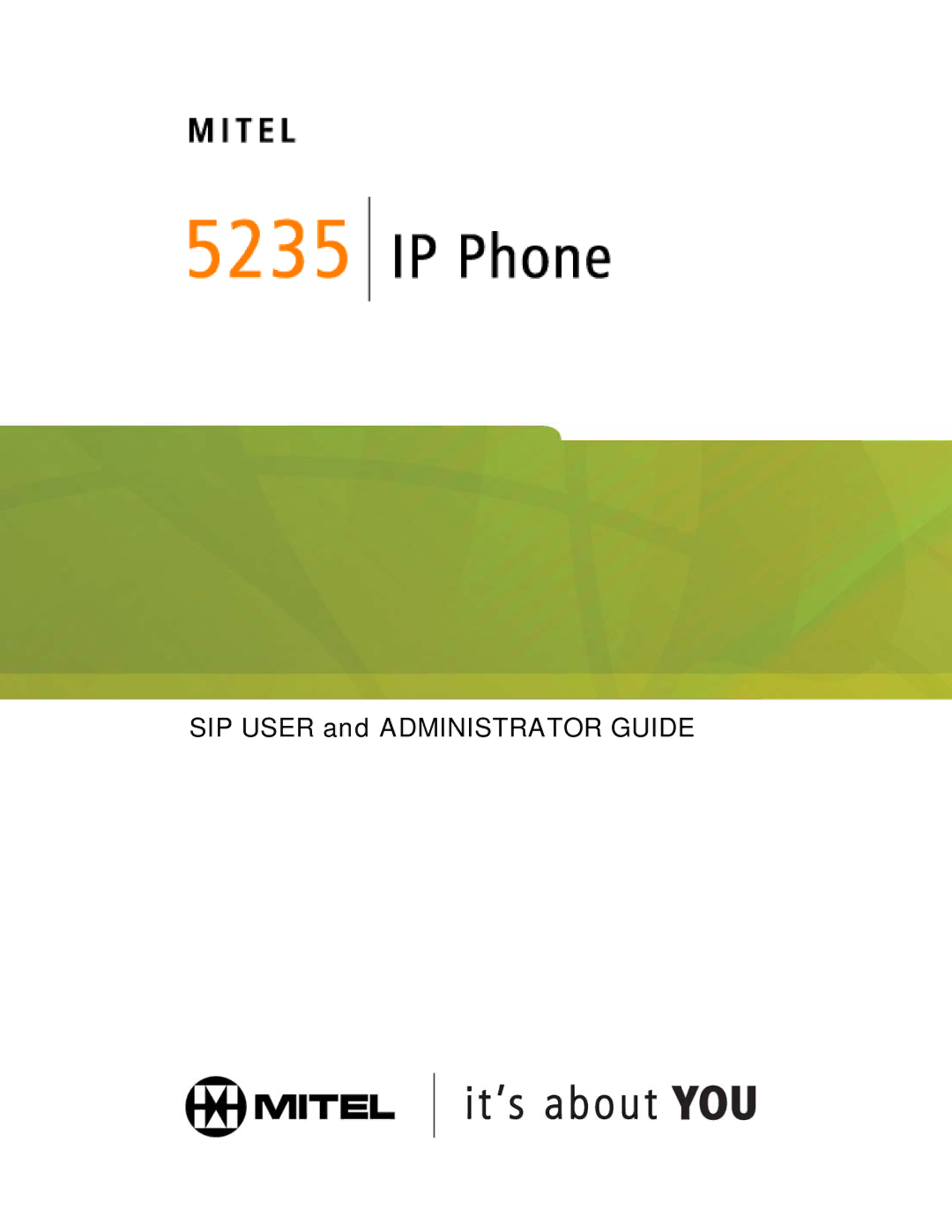 Mitel 5235 IP Phone manual SIP User and Administrator Guide 