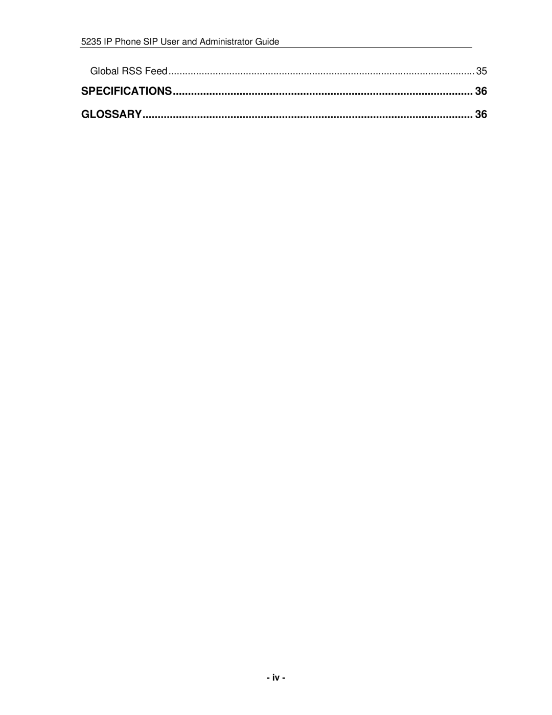 Mitel 5235 IP Phone manual Specifications Glossary 