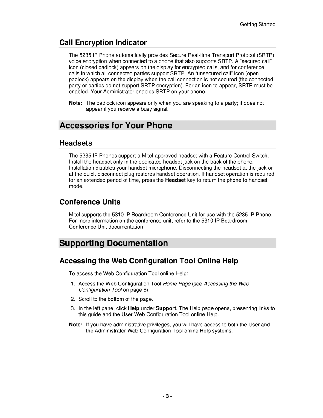 Mitel 5235 IP Phone manual Accessories for Your Phone, Supporting Documentation 