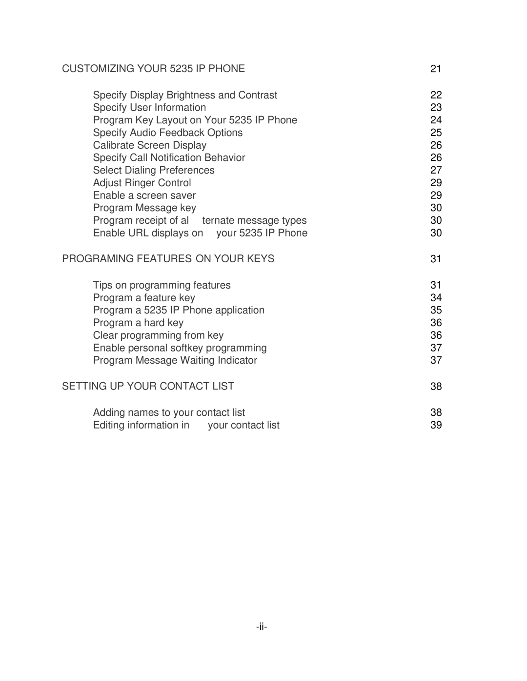 Mitel 5235 manual Setting UP Your Contact List 