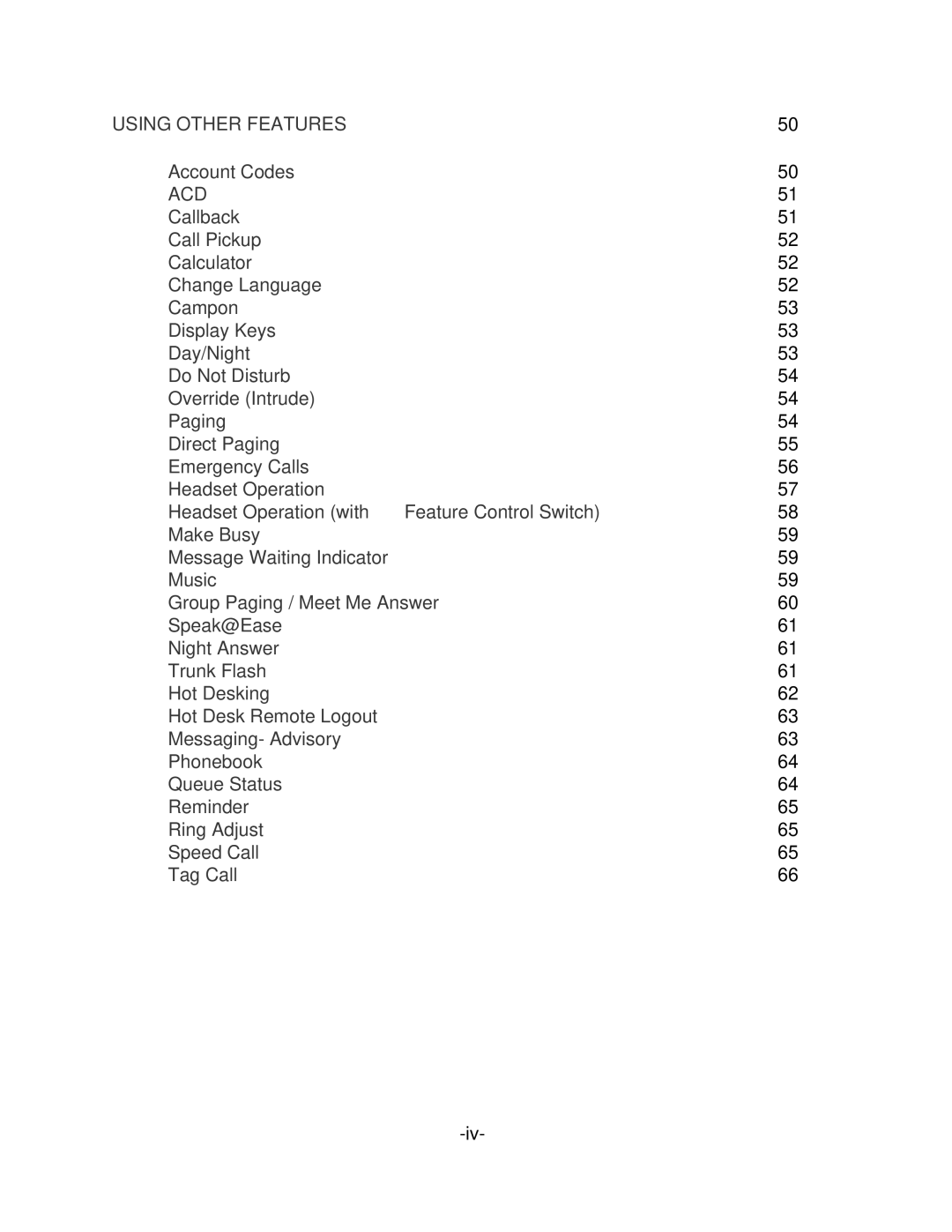 Mitel 5235 manual Using Other Features 