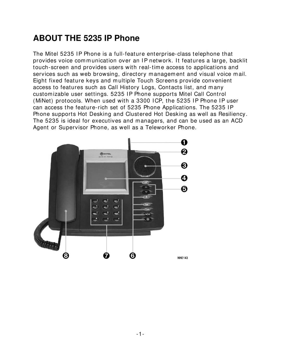 Mitel manual ABOUT THE 5235 IP Phone 