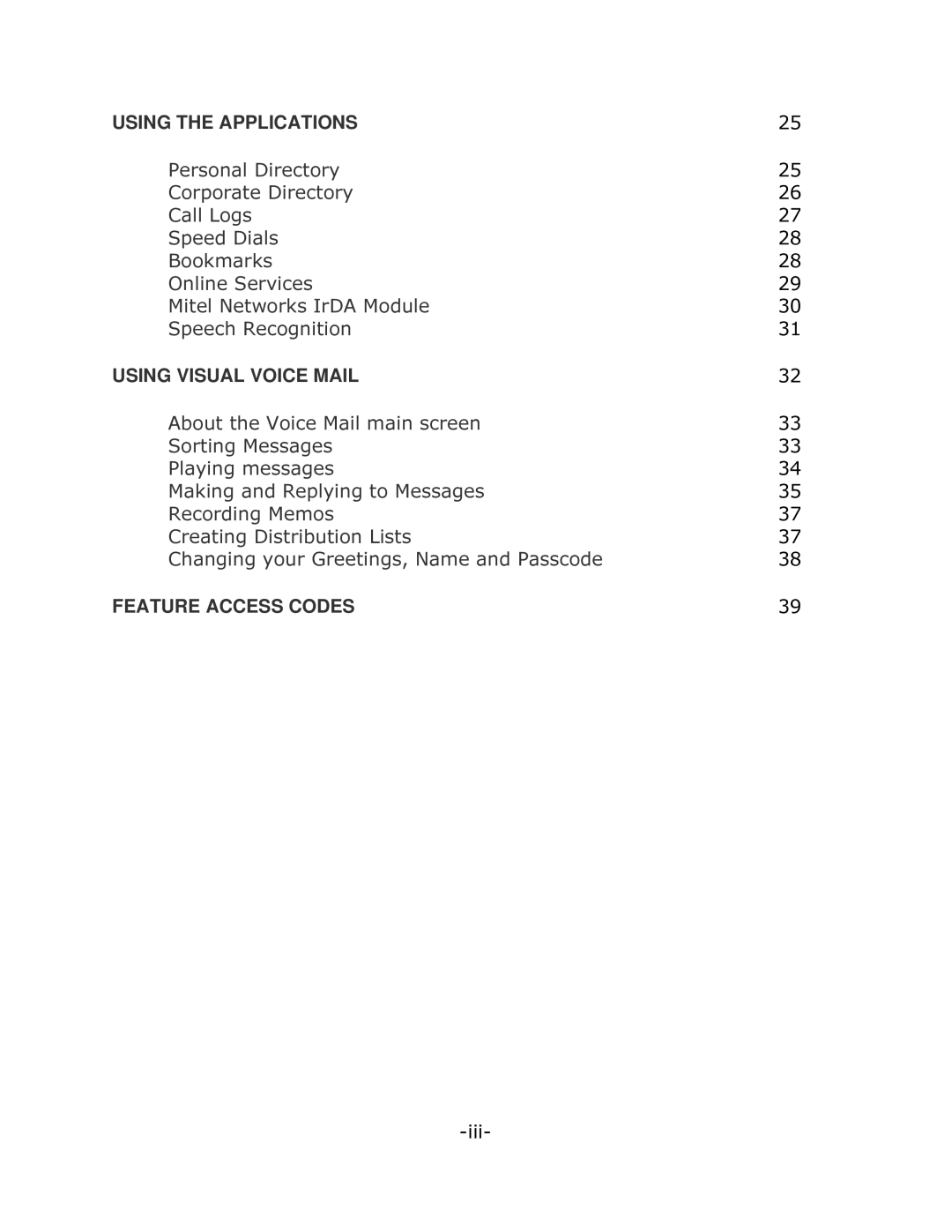 Mitel 5240 manual Feature Access Codes 