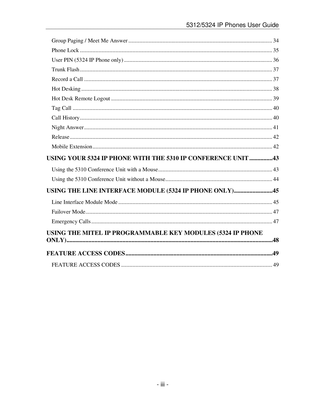 Mitel 5312 IP manual Using the Line Interface Module 5324 IP Phone only 