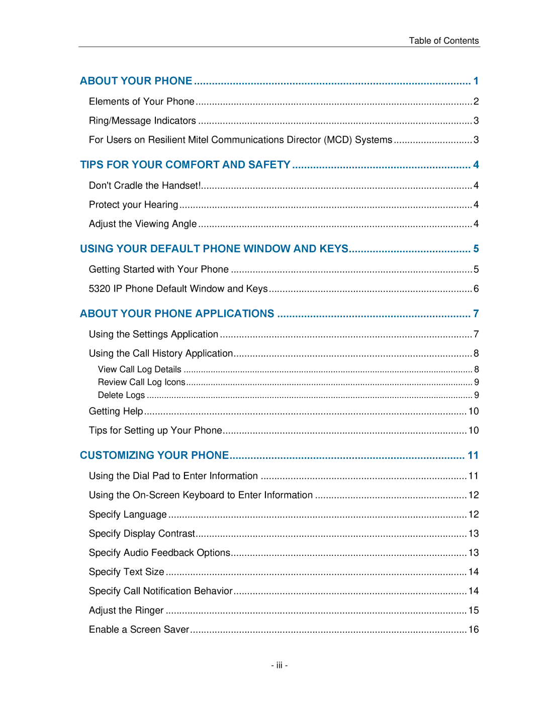 Mitel 5320 manual Using Your Default Phone Window and Keys 