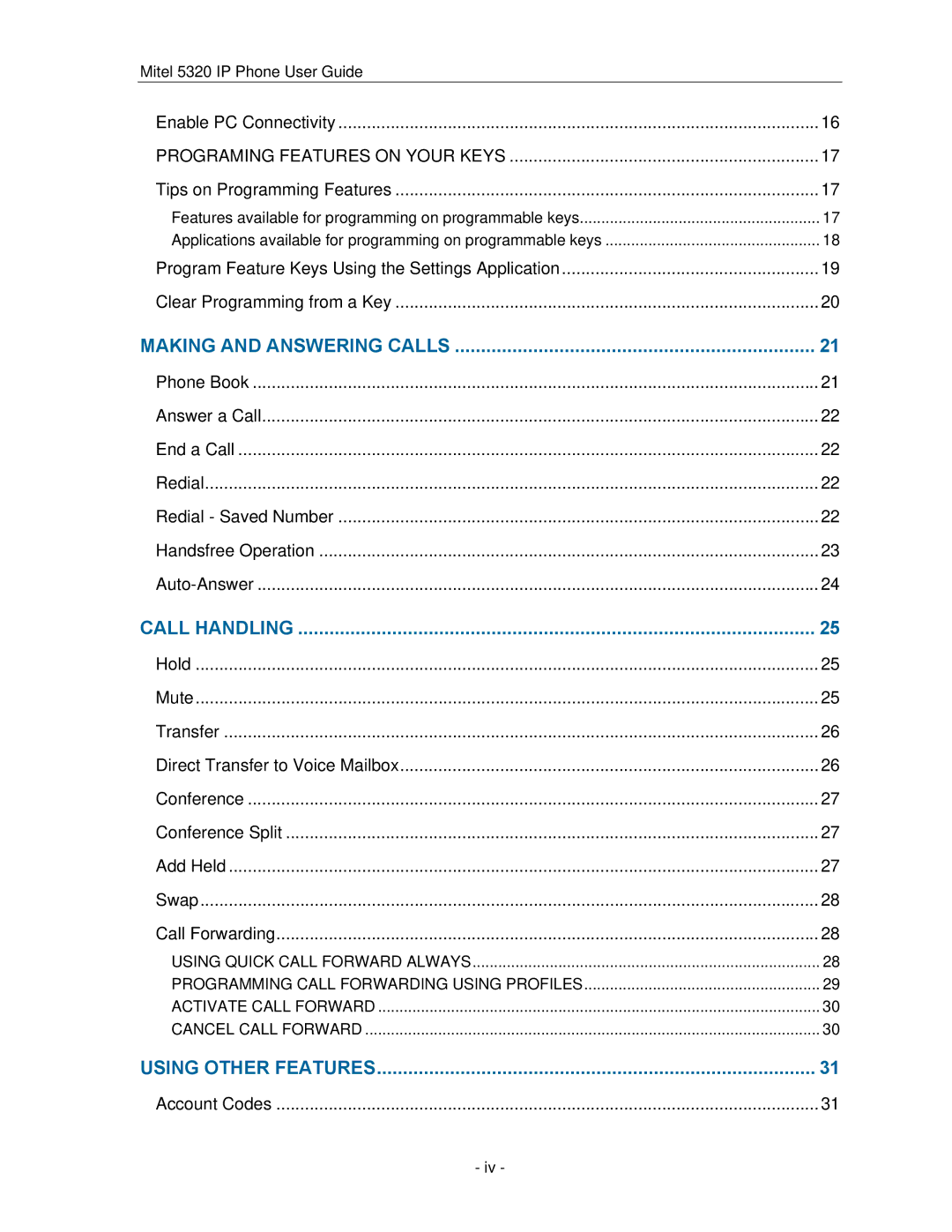 Mitel 5320 manual Making and Answering Calls 