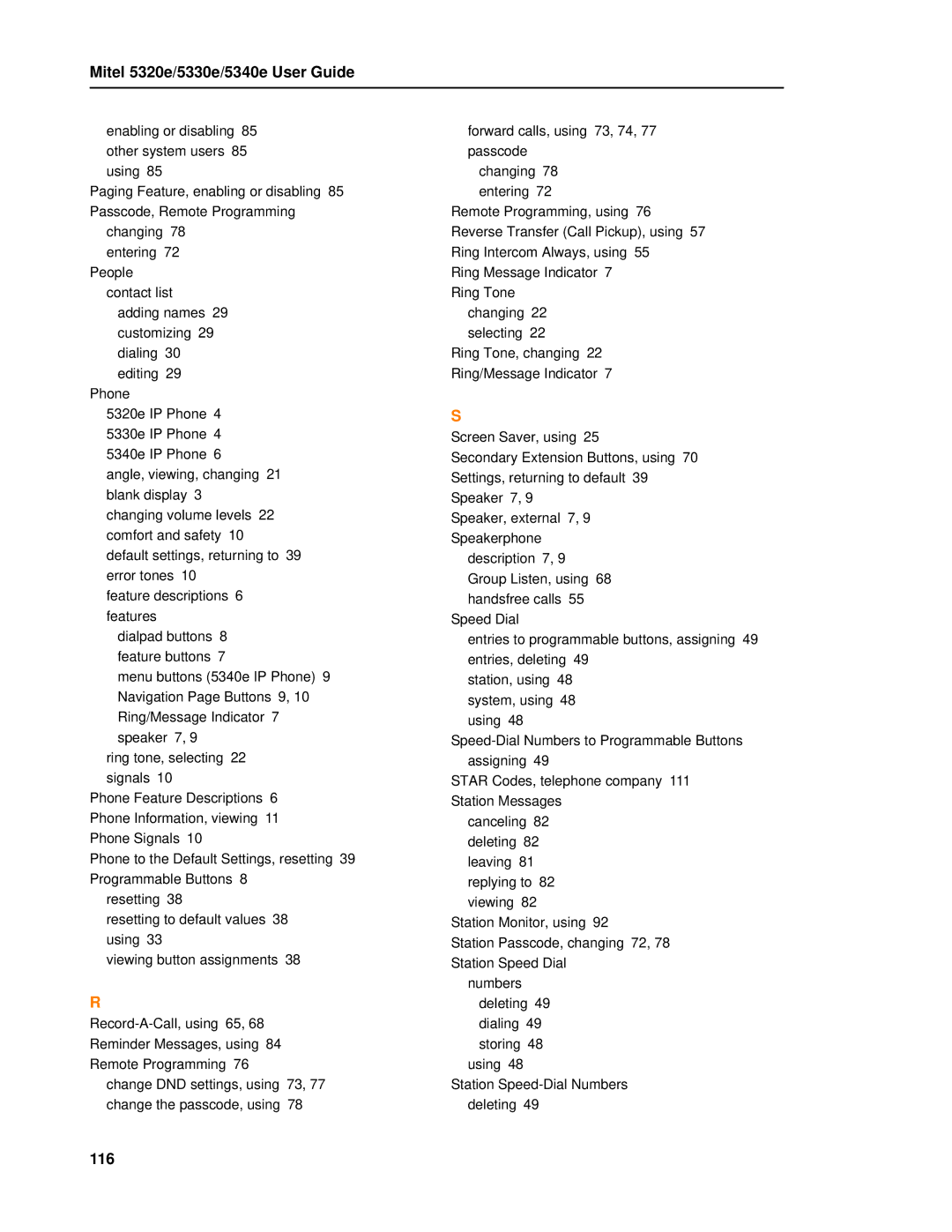 Mitel 5320e manual 116 