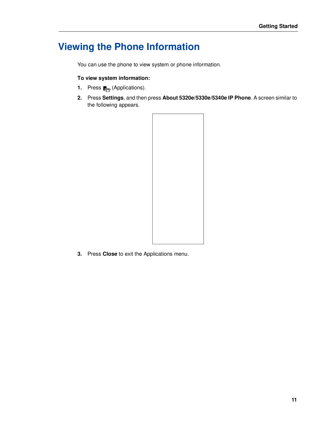 Mitel 5320e manual Viewing the Phone Information, To view system information 