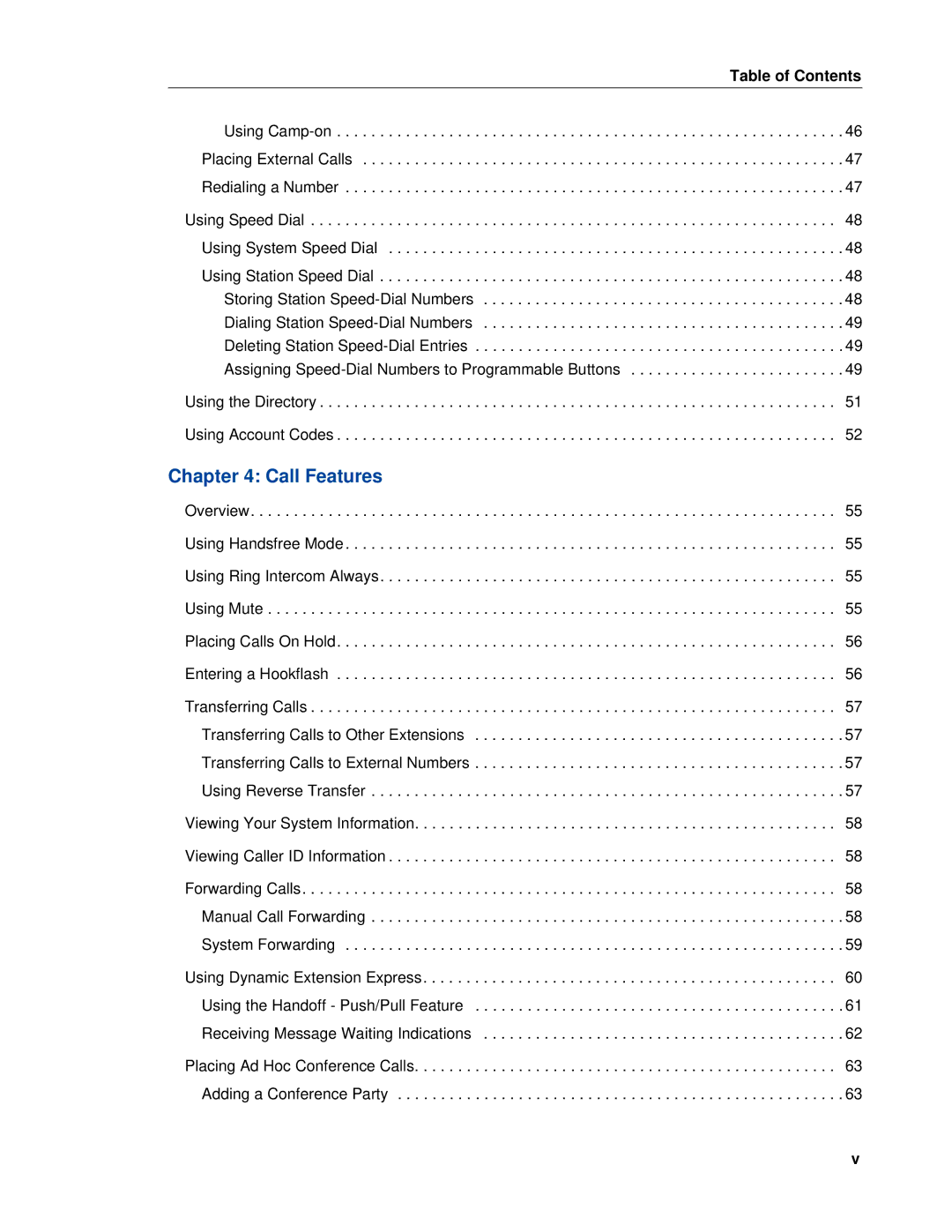 Mitel 5320e manual Call Features 