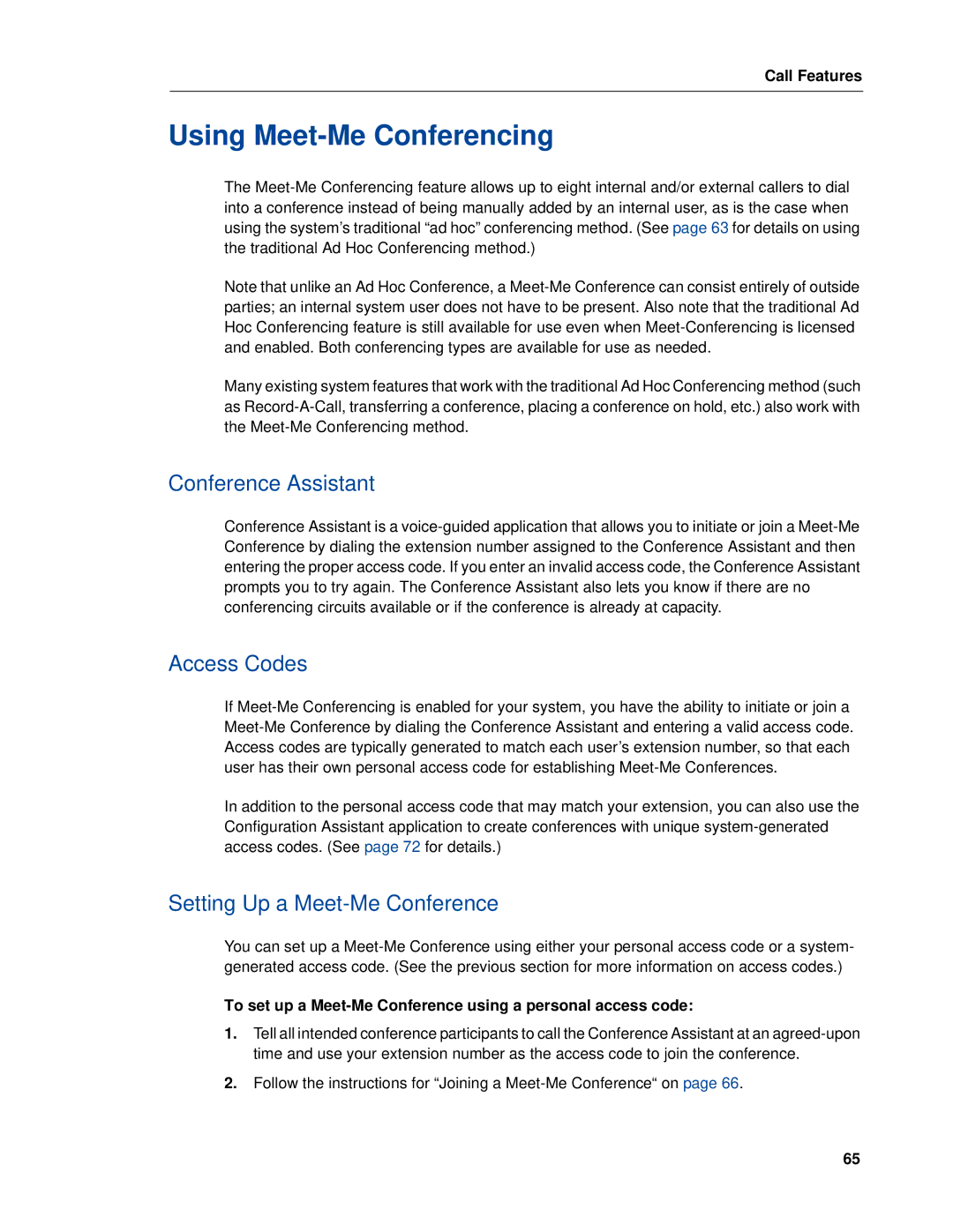 Mitel 5320e manual Using Meet-Me Conferencing, Conference Assistant, Access Codes, Setting Up a Meet-Me Conference 