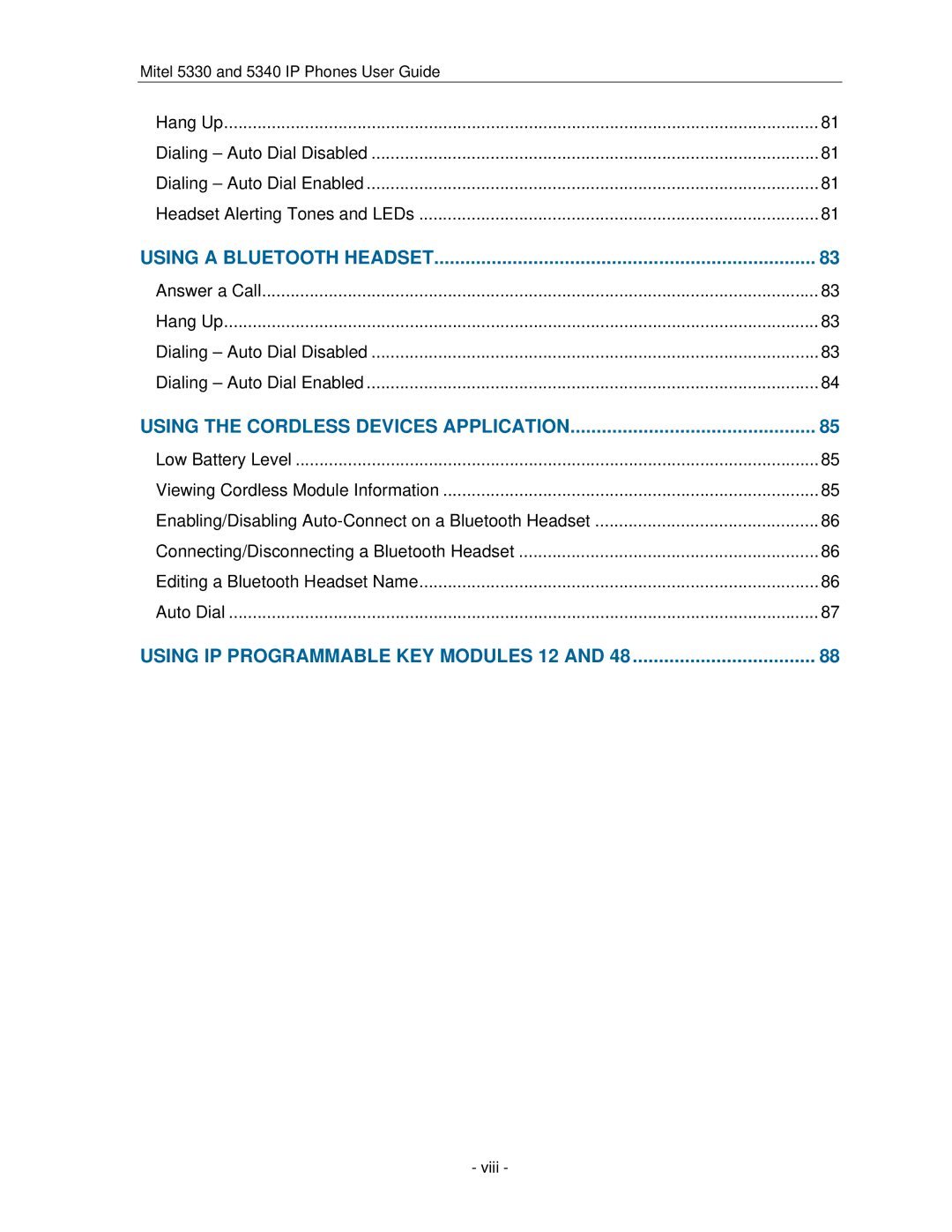 Mitel 5330 manual Using a Bluetooth Headset 