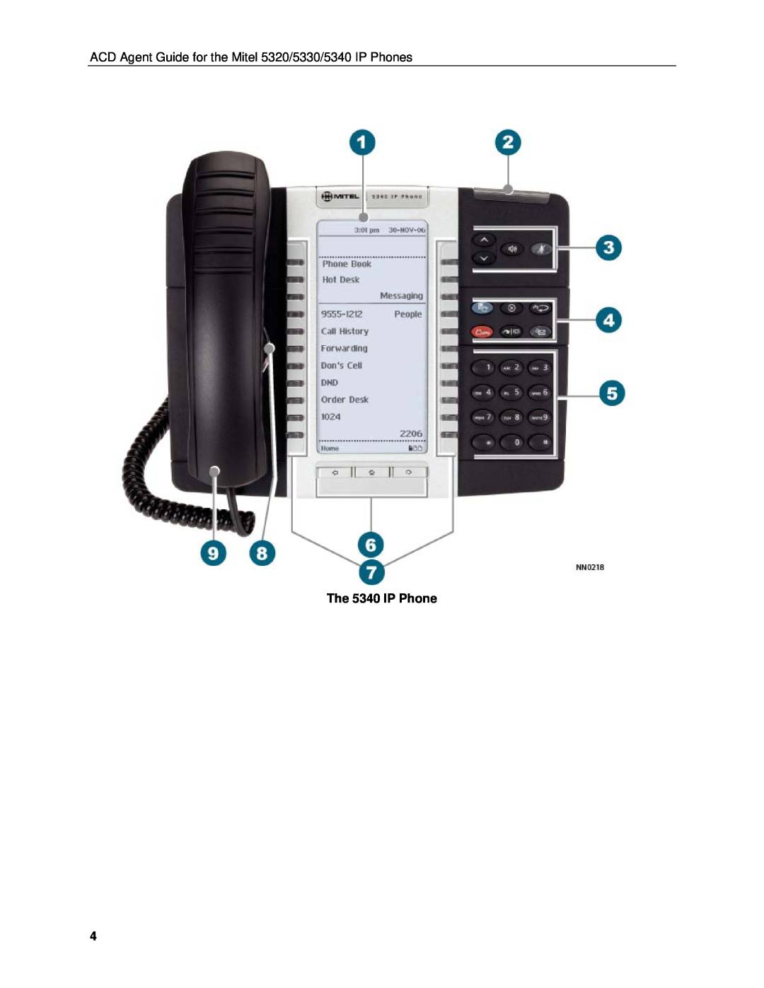Mitel manual The 5340 IP Phone, ACD Agent Guide for the Mitel 5320/5330/5340 IP Phones 
