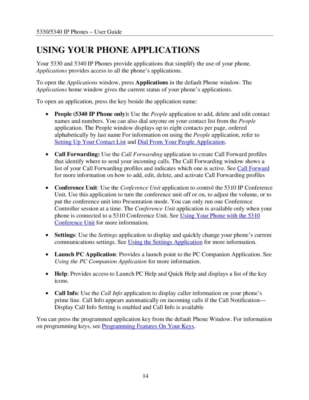 Mitel 5340, 5330 manual Using Your Phone Applications 