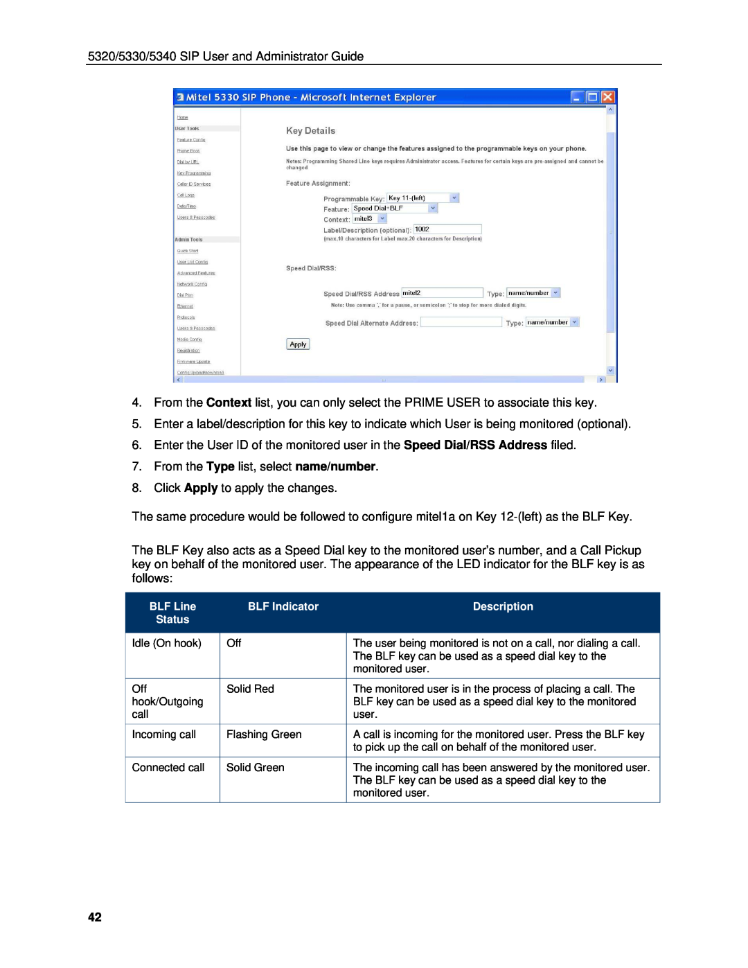 Mitel manual 5320/5330/5340 SIP User and Administrator Guide 