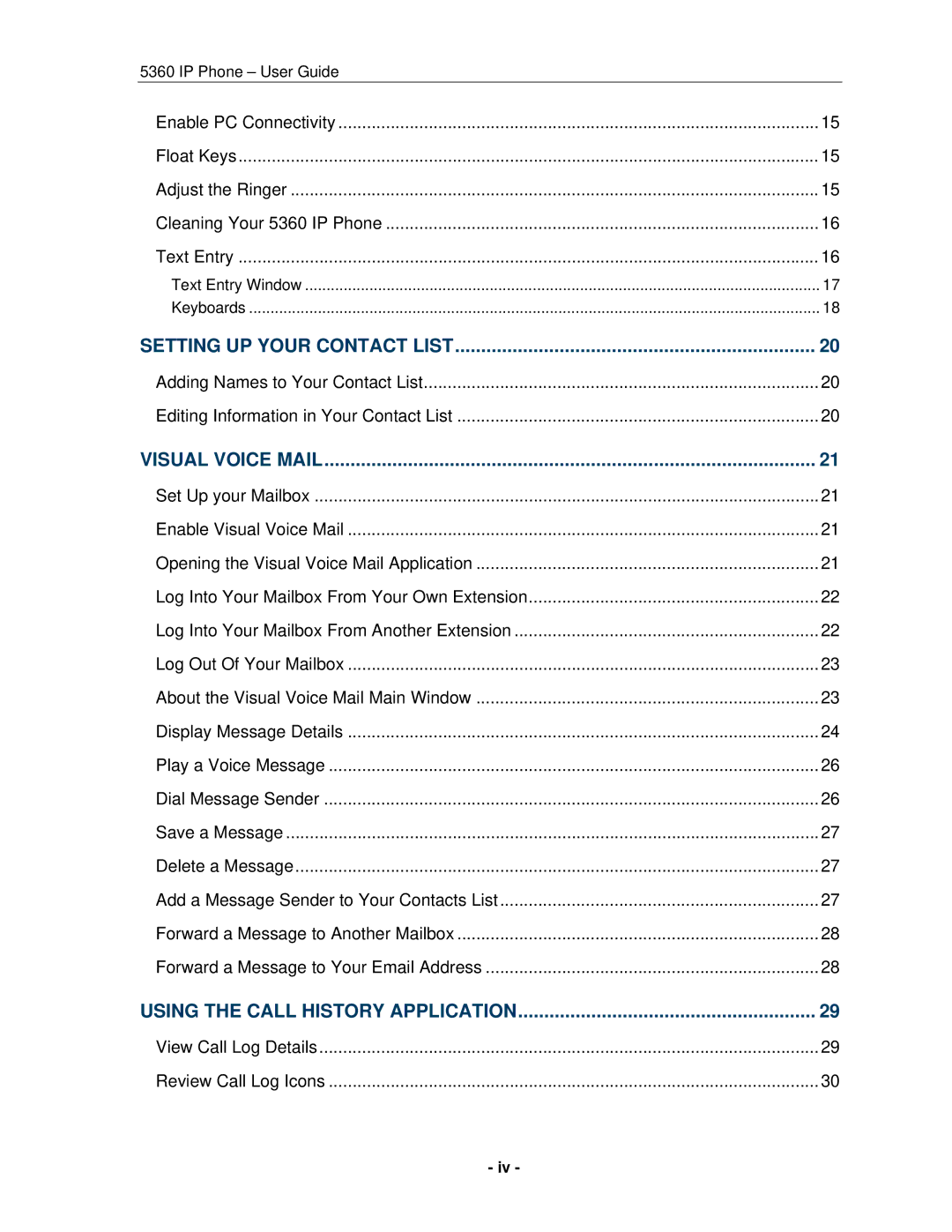 Mitel 5360 manual Setting UP Your Contact List 