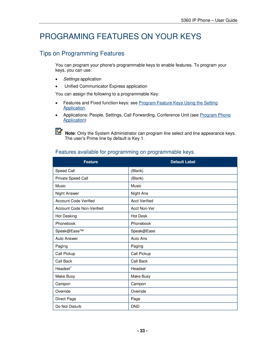 Mitel 5360 manual Programing Features on Your Keys, Tips on Programming Features 