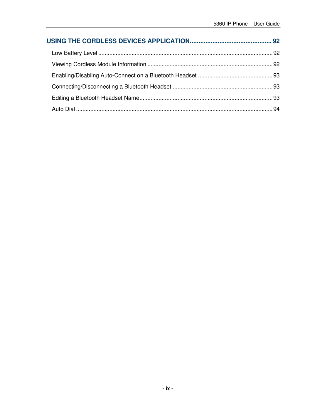 Mitel 5360 manual Using the Cordless Devices Application 