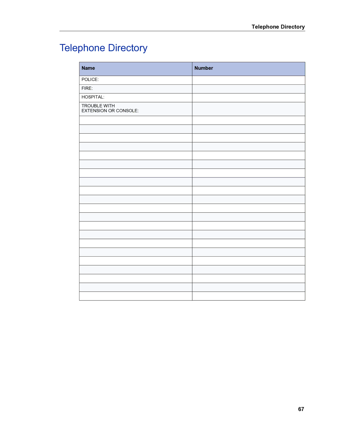 Mitel 5540 manual Telephone Directory 